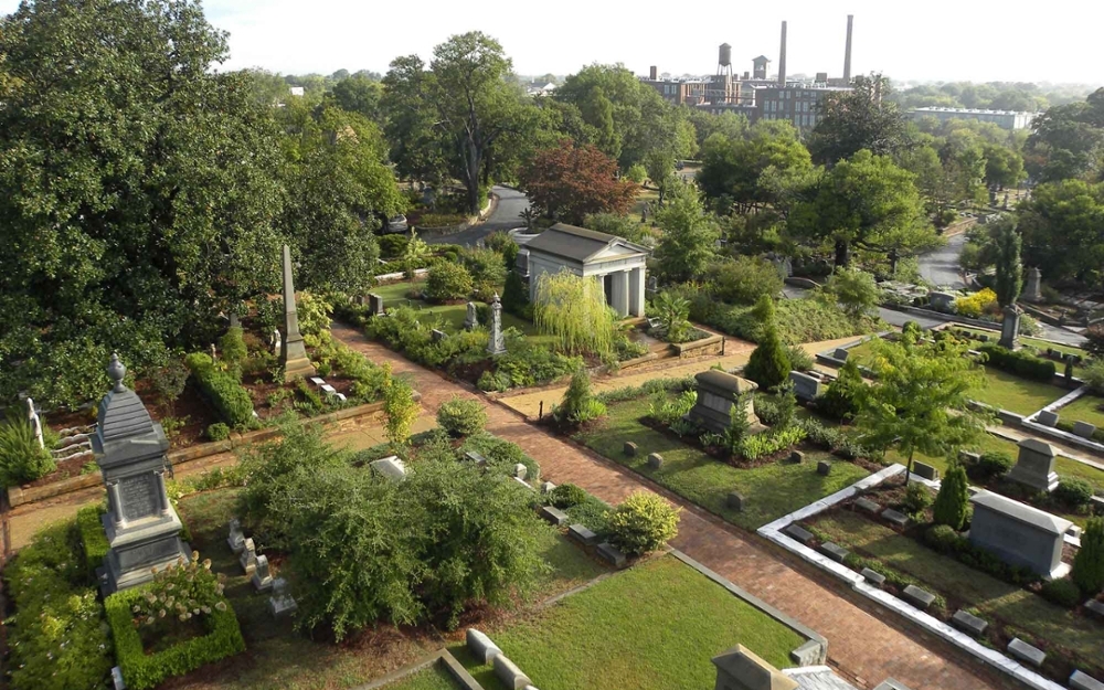  Aerial view of Historic Oakland Cemetery